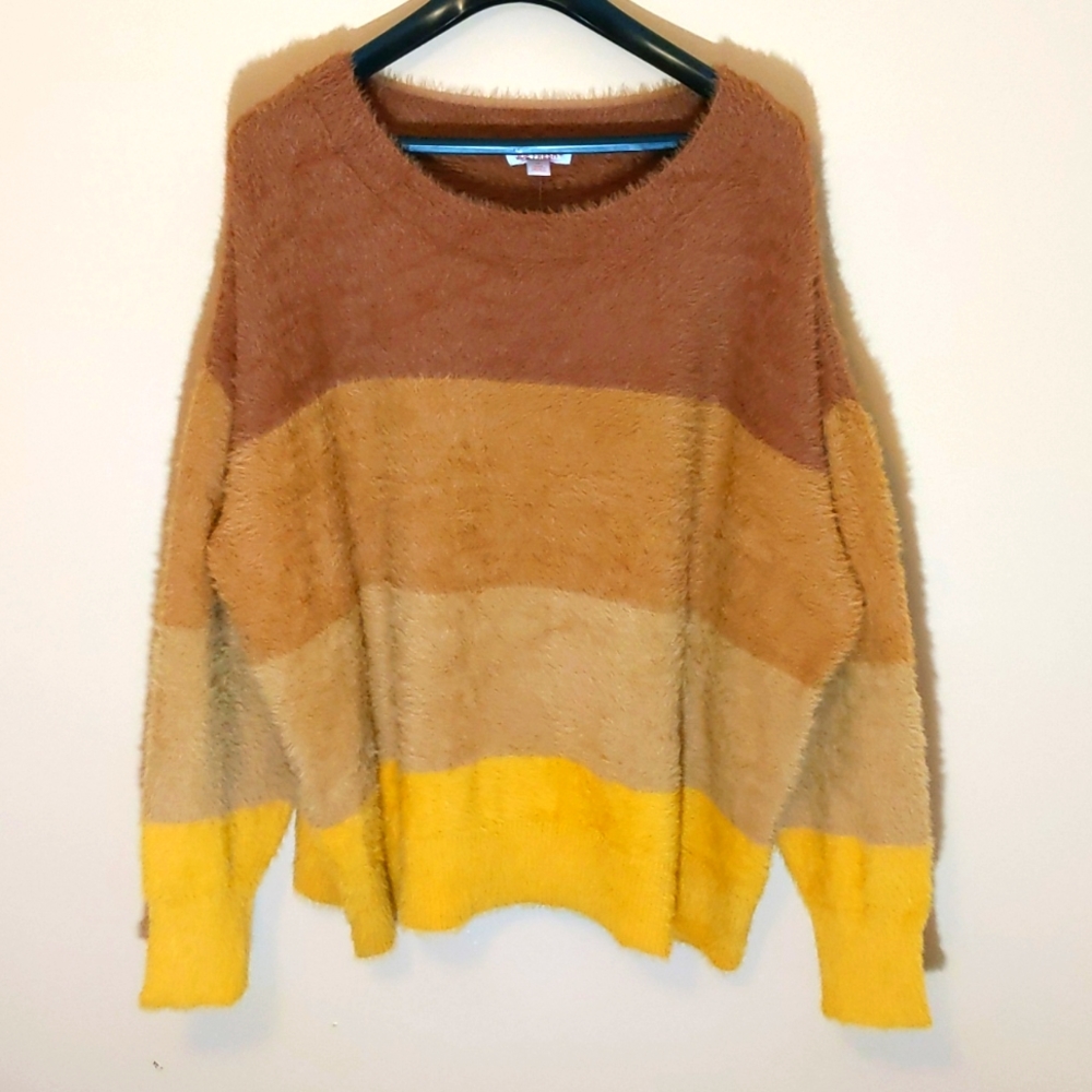 Joe Fresh| NWT Earth Toned Multicolored Eyelash Knit Striped Sweater